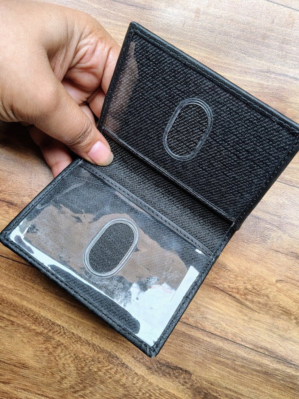 Men Genuine Leather Credit Card Case ID Holder with RFID Blocking